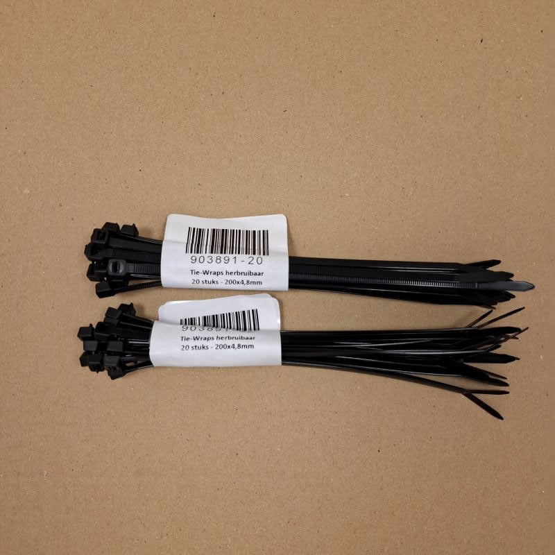 Tie-Wraps herbruikbaar 200x4,8mm Hobio