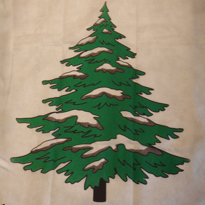 winterhoes met dennenboom opdruk 0,8x1 meter