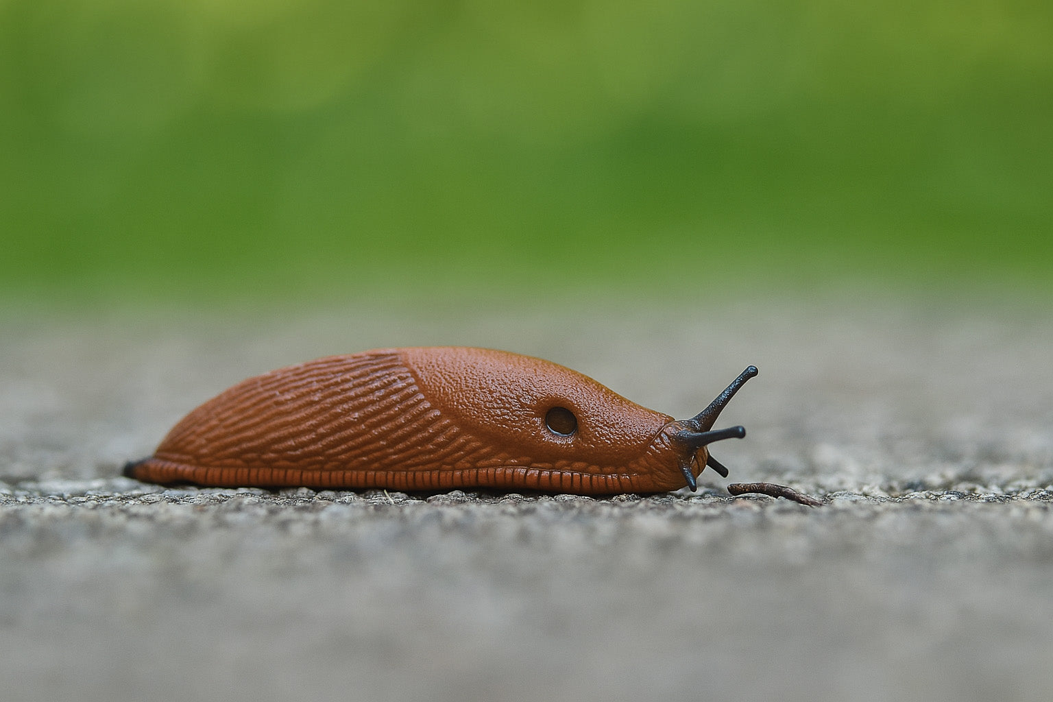 close-up van slak op stenen grond