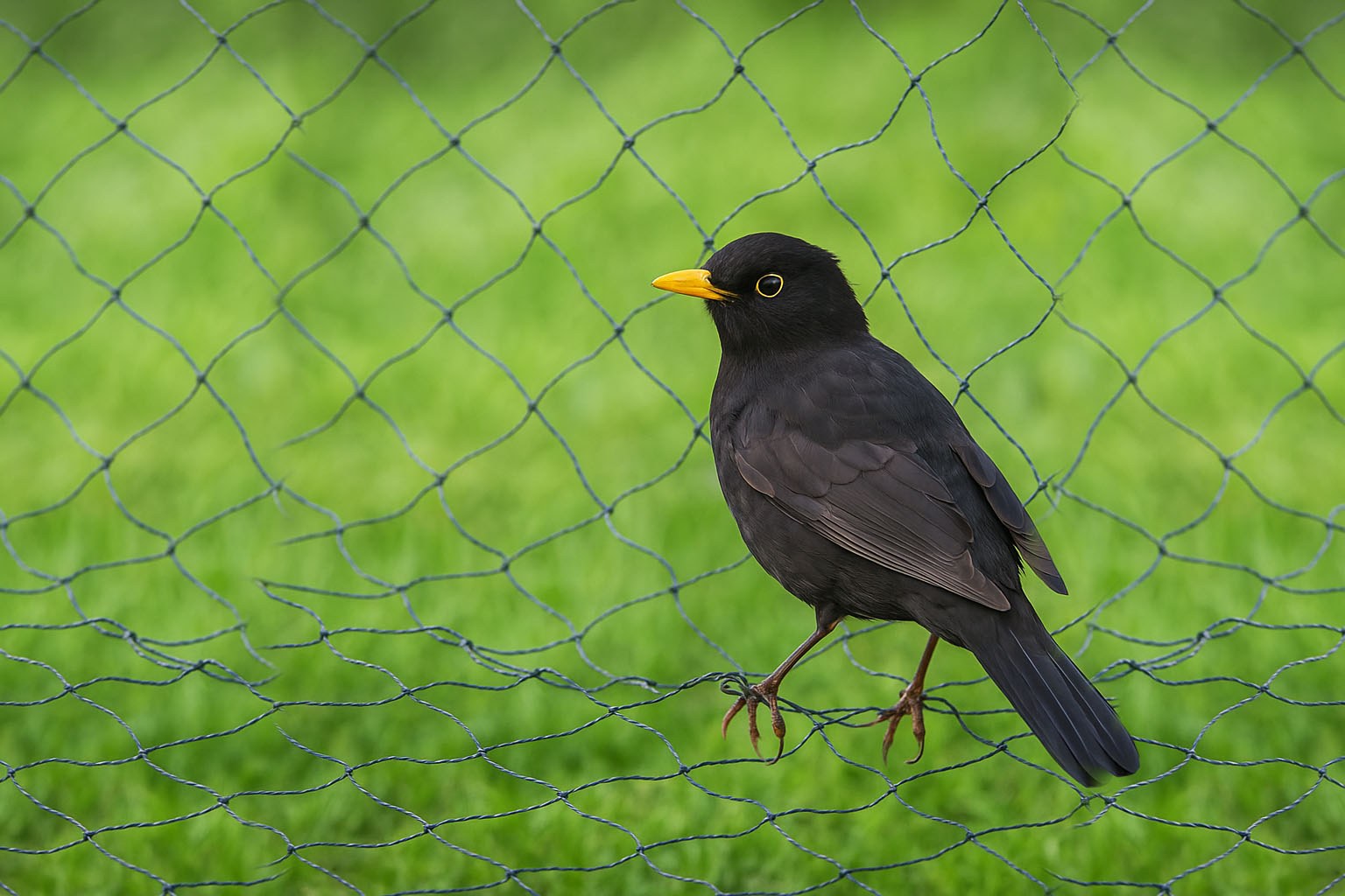 vogel dat op een net zit